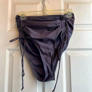 High Waisted Ruched Bikini Bottoms